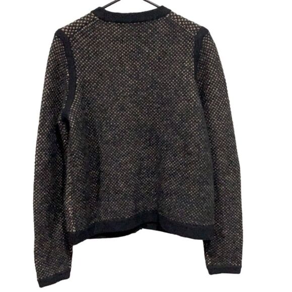 NWT J. Crew Black & Gold Honeycomb Cardigan Sweater – Size M - Picture 4 of 8